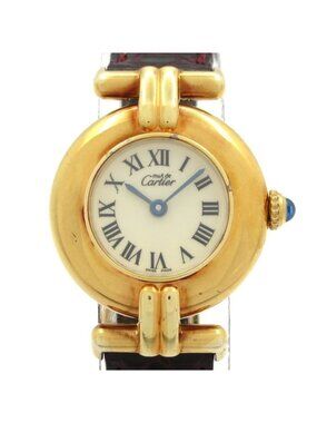 Cartier Watch Must Colise Vermeil 925 Leather Ivory